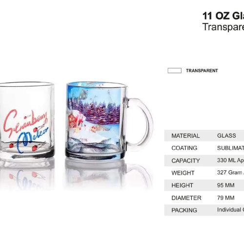 Glass Transparent Mug 11 oz