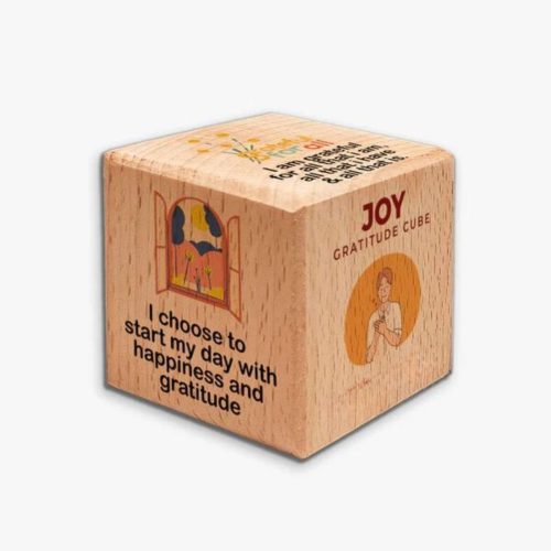 Grateful Wooden Cube: Joy