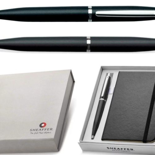 Sheaffer Set 9405 VFM Ballpoint Pen – Matte Black with Nickel-Plating and A6 Notebook