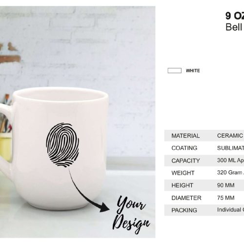White Bell Mug 9 oz
