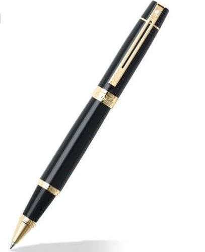 9325 Black Gold Trims Roller-ball Pen