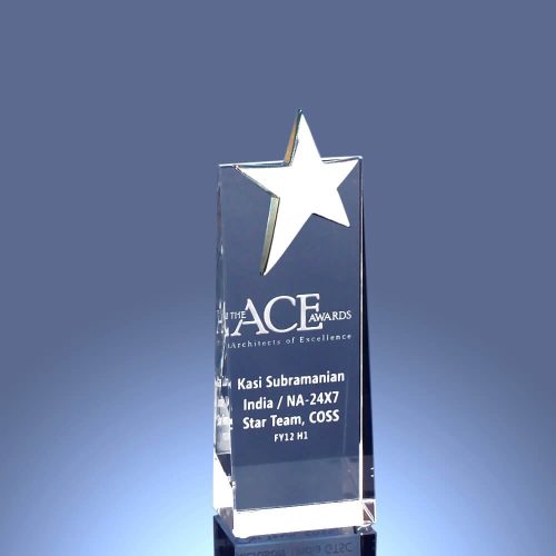 Classic Crystal Plaque with Metal Star