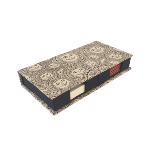 Double Memo Box In Fabric - Madhubani Rustic Theme