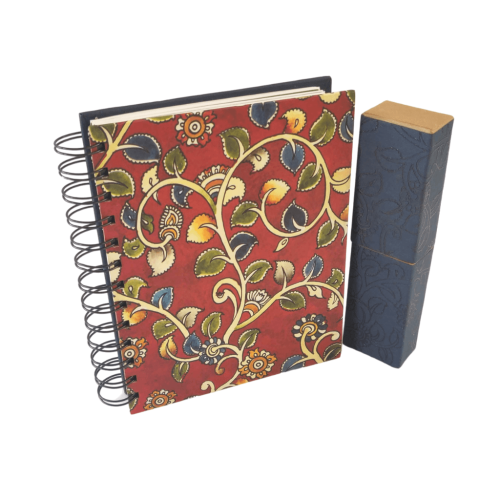 Kalamkari Floral Stationery Set