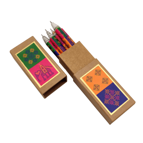 Pen Box (set of 5 pens) – Kasuti Theme