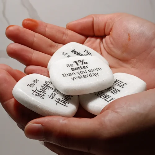 Positivity Marble Stone: 1% Better (Set of 4)