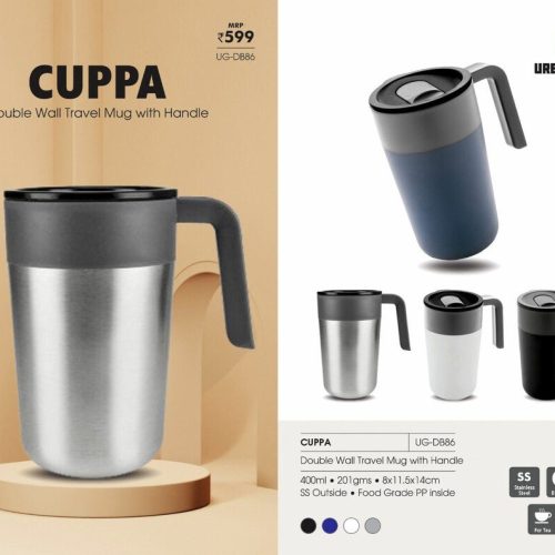 CUPPA Double Wall Travel Mug With Handle