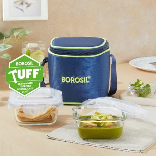 Borosil Glass Lunch Box Set of 2