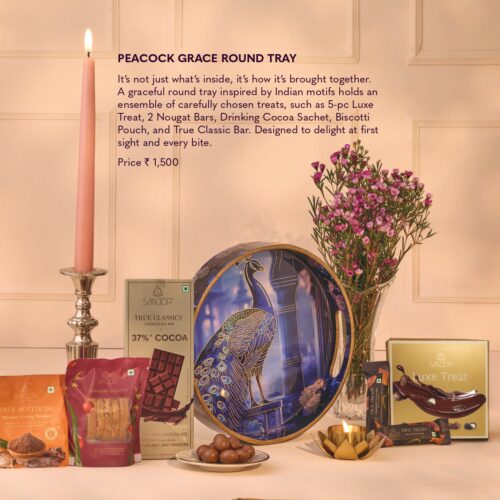 Peacock Grace Round Tray