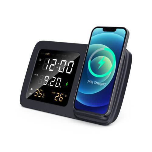 Shimmer Wireless charger with clock